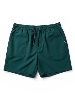 Tony Hawk Swim Trunks Green Elastic Waist Beach Board Shorts Size Large